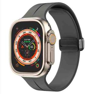 For Apple Watch 42mm / 41mm / 40mm / 38mm xDfind Solid Color Magnetic Buckle Silicone Watch Band(Dark Gray)