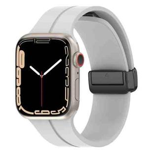 For Apple Watch 42mm / 41mm / 40mm / 38mm xDfind Solid Color Magnetic Buckle Silicone Watch Band(Light Grey)