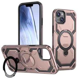 For iPhone 15 Cooling MagSafe Holder Phone Case(Rose Gold)