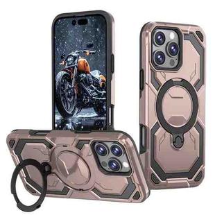 For iPhone 16 Pro Cooling MagSafe Holder Phone Case(Rose Gold)