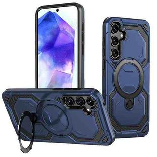 For Samsung Galaxy A35 5G Cooling MagSafe Holder Phone Case(Blue)