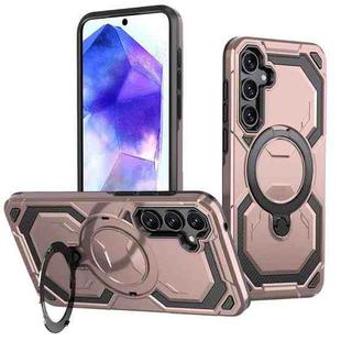 For Samsung Galaxy A35 5G Cooling MagSafe Holder Phone Case(Rose Gold)