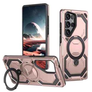 For Samsung Galaxy S25 Ultra 5G Cooling MagSafe Holder Phone Case(Rose Gold)