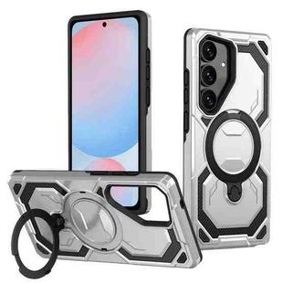 For Samsung Galaxy S24 FE 5G Cooling MagSafe Holder Phone Case(Silver)