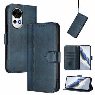 For Huawei Nova 13 / Nova 12 Line Splicing Buckle Retro Leather Phone Case(Dark Blue)