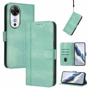 For Honor Play 60 Line Splicing Buckle Retro Leather Phone Case(Mint Green)