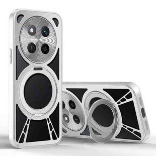 For Honor X60 Pro Cooling Hollow Metal Holder MagSafe Phone Case(Silver)