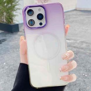 For iPhone 13 Pro Max Metal Lens Frame Gradient PC MagSafe Phone Case(Purple)