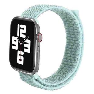 For Apple Watch 42mm / 41mm / 40mm / 38mm xDfind Nylon Loop Hook and Loop Fastener Watch Band(Mint Green)