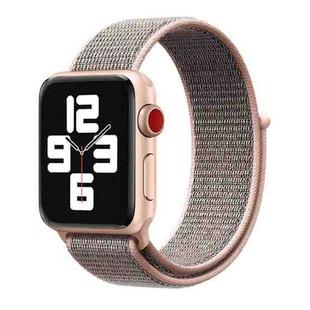 For Apple Watch 42mm / 41mm / 40mm / 38mm xDfind Nylon Loop Hook and Loop Fastener Watch Band(Pink Sand)