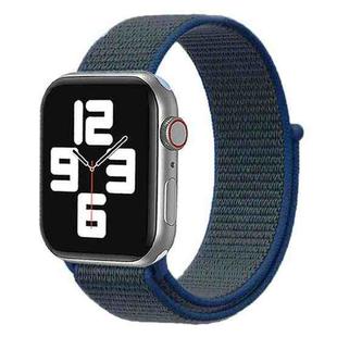 For Apple Watch 42mm / 41mm / 40mm / 38mm xDfind Nylon Loop Hook and Loop Fastener Watch Band(Dark Blue)