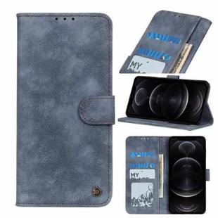 For iPhone 12 / 12 Pro Antelope Texture Magnetic Buckle Horizontal Flip PU Leather Case with Card Slots & Wallet & Holder(Blue)