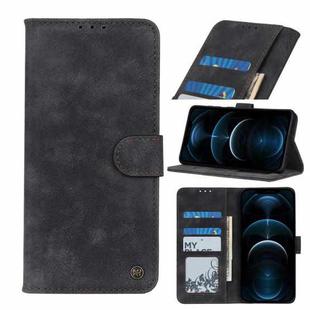 For iPhone 12 Pro Max Antelope Texture Magnetic Buckle Horizontal Flip PU Leather Case with Card Slots & Wallet & Holder(Black)