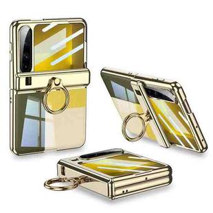 For Huawei Pura X GKK Folding Magnetic Hinge Phantom Phone Case with Ring Holder(Champagne Gold)