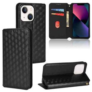 For iPhone 13 mini Cubic Grid Texture Flip Leather Phone Case(Black)