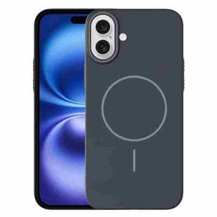 For iPhone 16 Plus Thin Circle PC Injection MagSafe Phone Case(Carbon Grey)