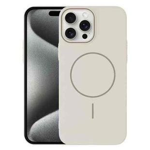 For iPhone 15 Pro Max Thin Circle PC Injection MagSafe Phone Case(Rock Beige)