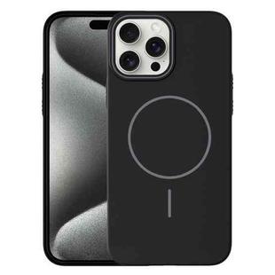 For iPhone 15 Pro Thin Circle PC Injection MagSafe Phone Case(Black)