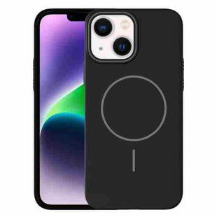 For iPhone 14 Plus Thin Circle PC Injection MagSafe Phone Case(Black)