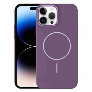 For iPhone 14 Pro Thin Circle PC Injection MagSafe Phone Case(Sunset Purple)