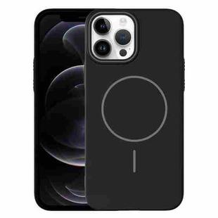 For iPhone 12 Pro Thin Circle PC Injection MagSafe Phone Case(Black)