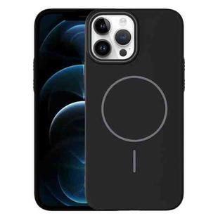 For iPhone 12 Pro Max Thin Circle PC Injection MagSafe Phone Case(Black)