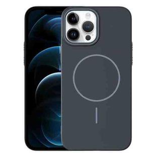 For iPhone 12 Pro Max Thin Circle PC Injection MagSafe Phone Case(Carbon Grey)