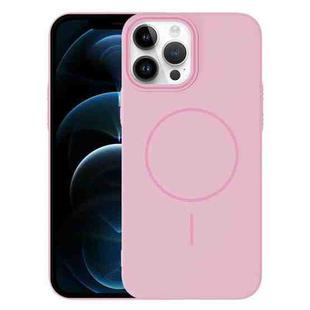 For iPhone 12 Pro Max Thin Circle PC Injection MagSafe Phone Case(Cherry Pink)