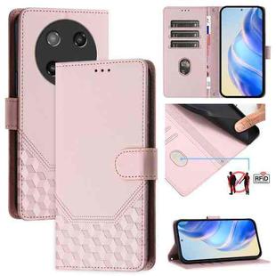 For Coolpad C16 Honeycomb Embossing RFID Leather Phone Case(Pink)