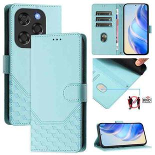 For Coolpad X100 Honeycomb Embossing RFID Leather Phone Case(Mint Green)