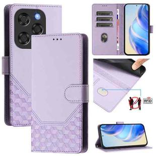 For Coolpad X100 Honeycomb Embossing RFID Leather Phone Case(Light Purple)