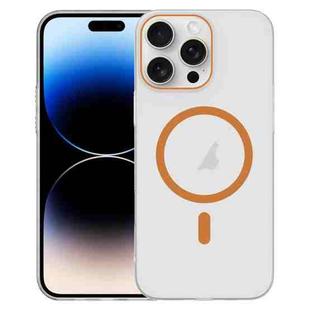 For iPhone 14 Pro Clear PC Injection MagSafe Phone Case(Orange)