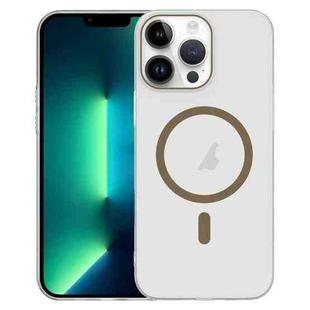 For iPhone 13 Pro Max Clear PC Injection MagSafe Phone Case(Desert Gold)