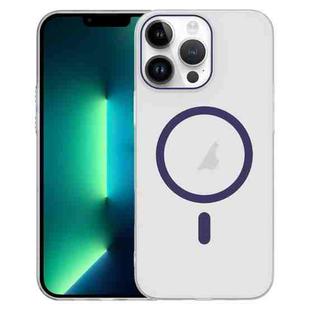 For iPhone 13 Pro Max Clear PC Injection MagSafe Phone Case(Dark Purple)