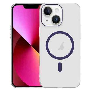 For iPhone 13 Clear PC Injection MagSafe Phone Case(Dark Purple)