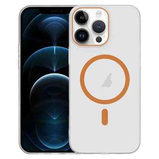 For iPhone 12 Pro Max Clear PC Injection MagSafe Phone Case(Orange)