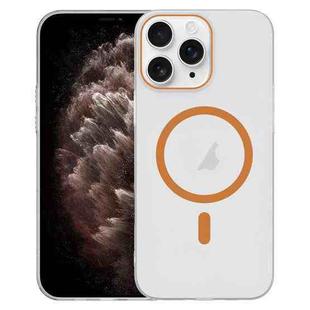 For iPhone 11 Pro Max Clear PC Injection MagSafe Phone Case(Orange)