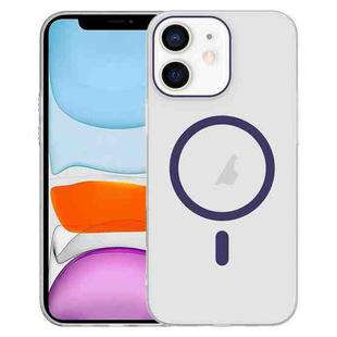 For iPhone 11 Clear PC Injection MagSafe Phone Case(Dark Purple)