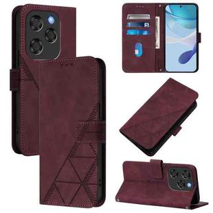 For Coolpad X100 Crossbody 3D Embossed Flip Leather Phone Case(Wine Red)