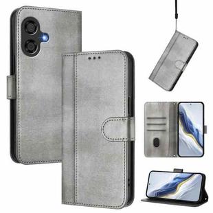 For Coolpad Cool 40i Line Splicing Buckle Retro Leather Phone Case(Grey)