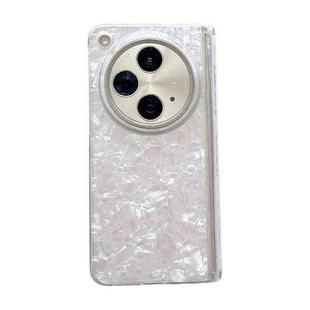 For OPPO Find N3 Magnetic Axis Pearlescent Shell Texture Phone Case(White)