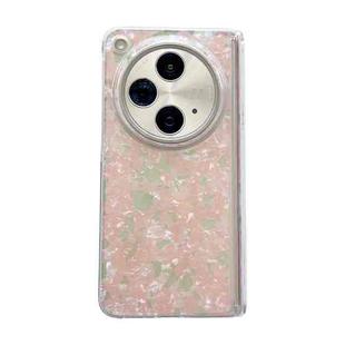 For OPPO Find N3 Magnetic Axis Pearlescent Shell Texture Phone Case(Pink Green)