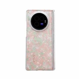 For vivo X Fold5 Magnetic Axis Pearlescent Shell Texture Phone Case(Pink Green)