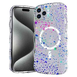 For iPhone 15 Pro Max Wave Star Transparent MagSafe Magnetic Phone Case(Star)