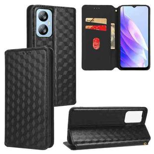 For Blackview A52 / A52 Pro Cubic Grid Texture Flip Leather Phone Case(Black)
