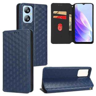 For Blackview A52 / A52 Pro Cubic Grid Texture Flip Leather Phone Case(Blue)