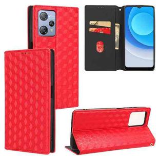 For Blackview A53 / A53 Pro Cubic Grid Texture Flip Leather Phone Case(Red)