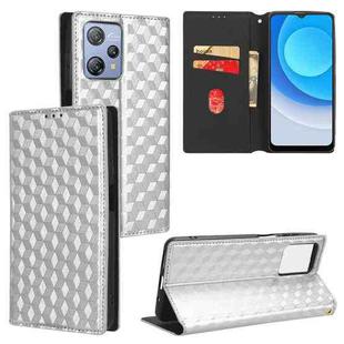 For Blackview A53 / A53 Pro Cubic Grid Texture Flip Leather Phone Case(Silver)