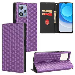 For Blackview A53 / A53 Pro Cubic Grid Texture Flip Leather Phone Case(Purple)