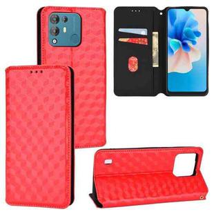 For Blackview A55 Pro Cubic Grid Texture Flip Leather Phone Case(Red)